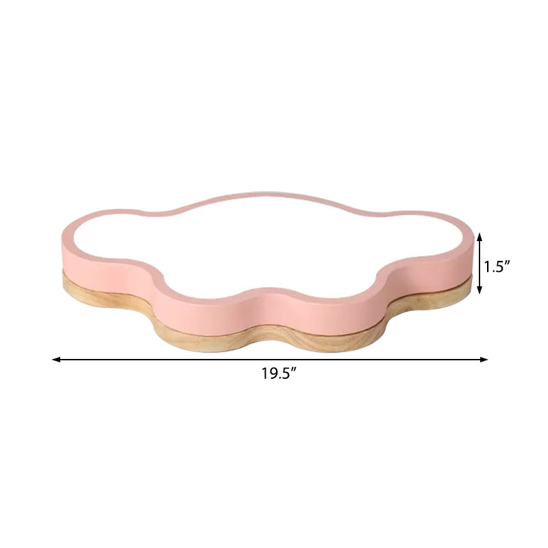 Taavita Cloud Shape Flushmount Ceiling Light Macaron Loft LED Ceiling Lamp for Kids' Bedroom