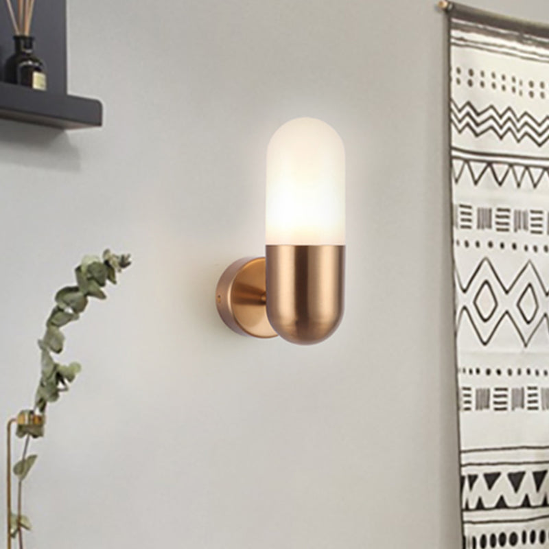 Taavita Capsule Metal Wall Sconce Light Postmodern 1 Light Black/Gray/White Wall Mounted Light for Bedroom Indoor