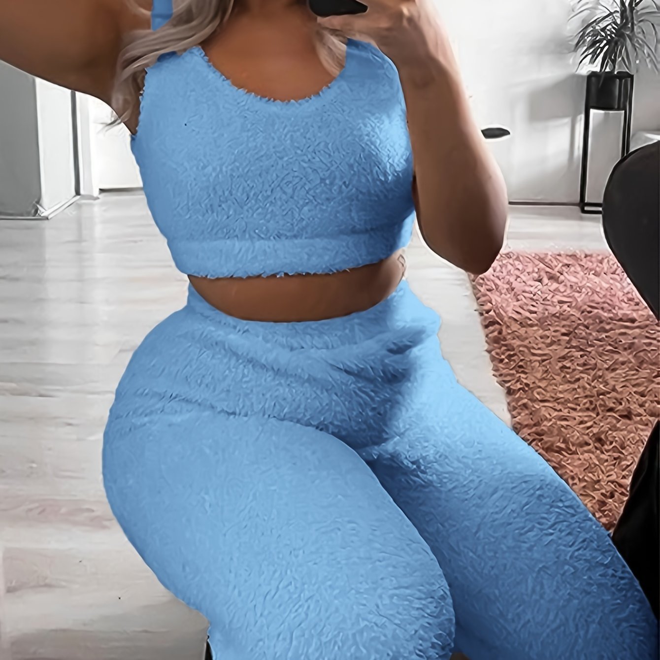 Lounge Set | Warm Stretch Knit | Cozy Fall Comfort | Polyester