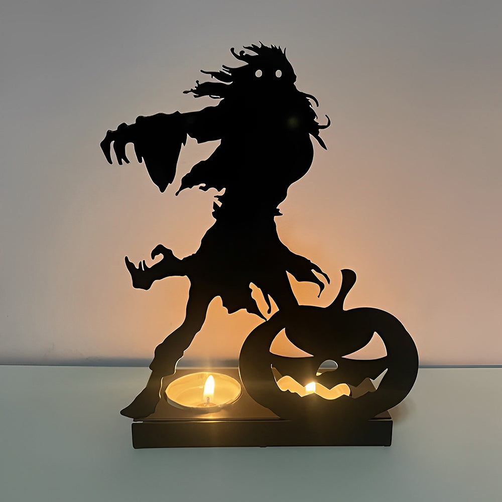 Halloween Metal Candle Holder Decorative Pumpkin Skull Design