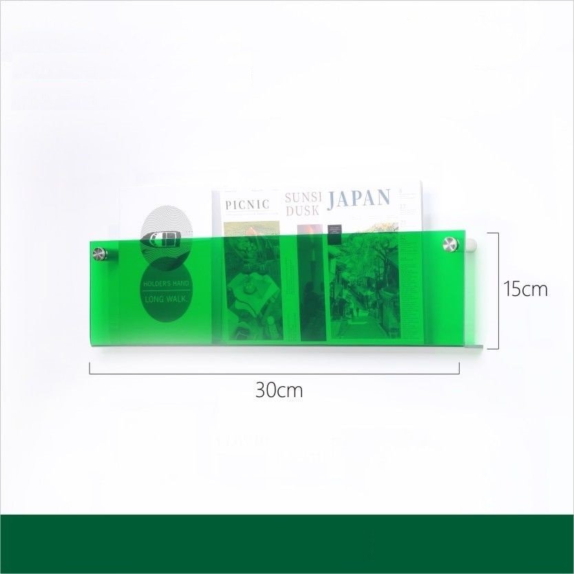 Wall-Mounted Magazine Holder | Floating Acrylic Design | 50cm Wide & Eco-Friendly | Space-Saving Storage