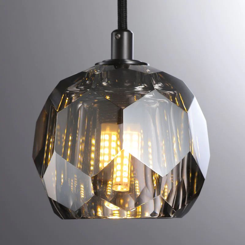 Liora — Handcrafted Crystal and Brass Pendant Light with Adjustable Design
