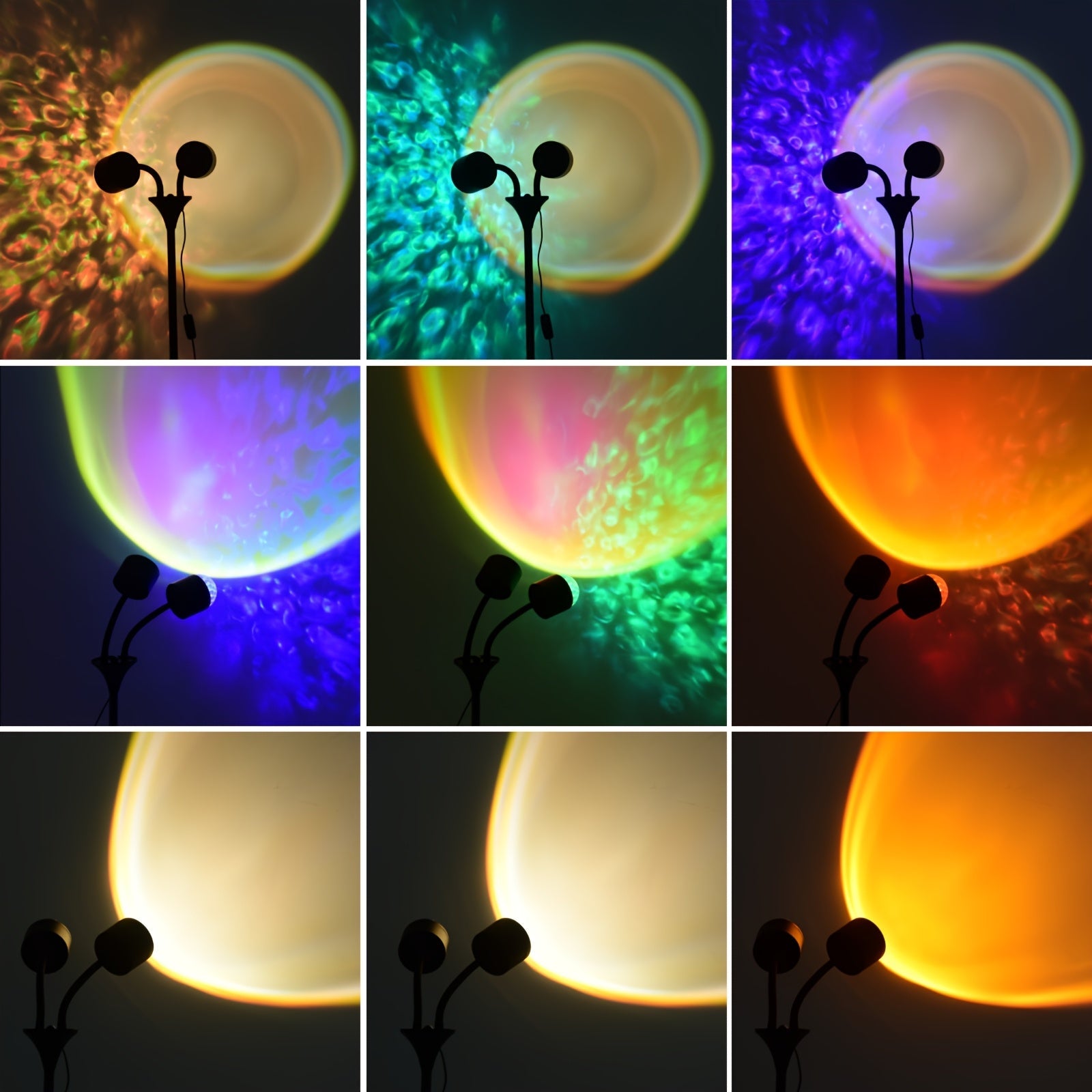 Serene Horizon Light Projector – Dual RGB Mood Lamp with 360° Rotation