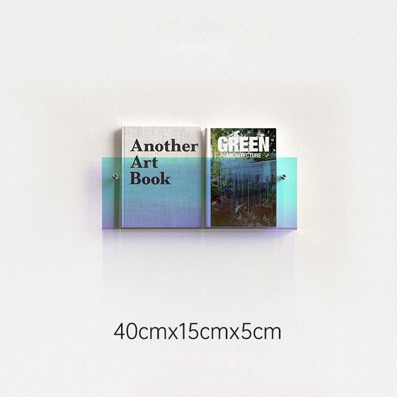 Wall-Mounted Magazine Holder | Floating Acrylic Design | 50cm Wide & Eco-Friendly | Space-Saving Storage