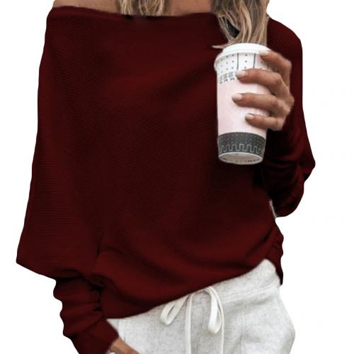 Women's Off-Shoulder Knit Sweater | Polyester Fabric & Side Tie | Relaxed Fit | Autumn Wear