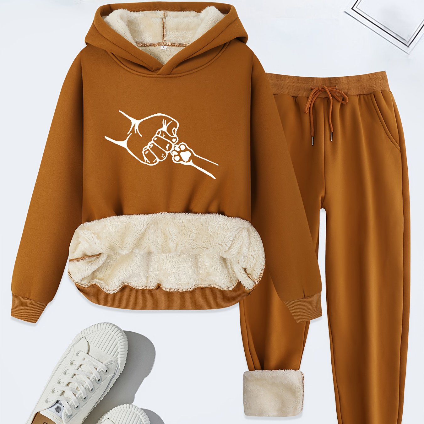 Women’s Hoodie Joggers Set | Fleece-Lined | Warm and Cozy Fit | Polyester