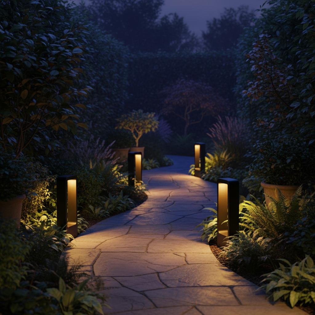 LuxeBeam Solar-Powered Pathway Lights for Gardens