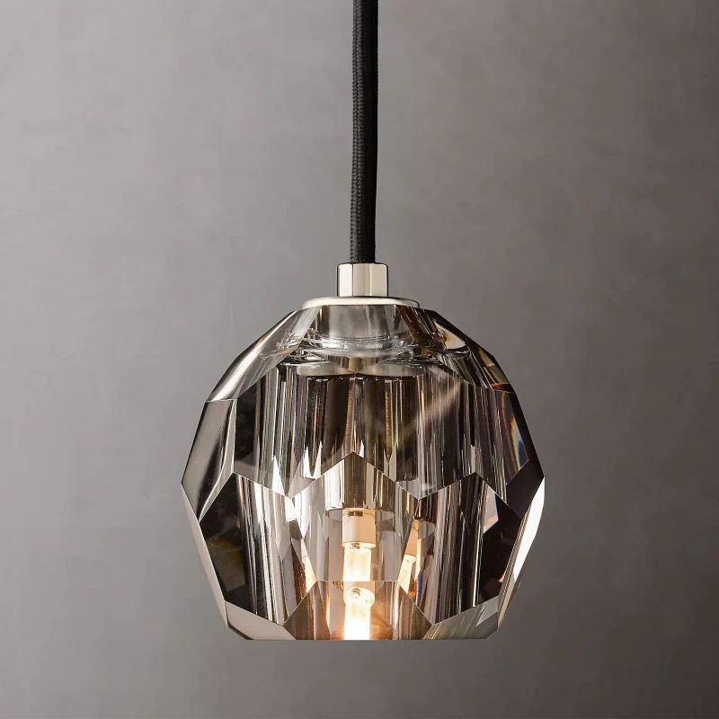 Liora — Handcrafted Crystal and Brass Pendant Light with Adjustable Design
