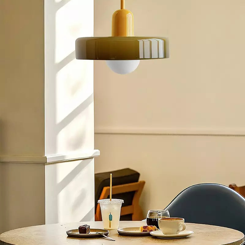 Pendant Lamp | Bauhaus Stained Glass Design | Glass Material | Adjustable Suspension