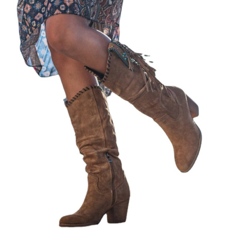 Women’s Western Boots | Pointed Toe & Side Zipper | PU Upper & Rubber Sole | Comfortable Fit
