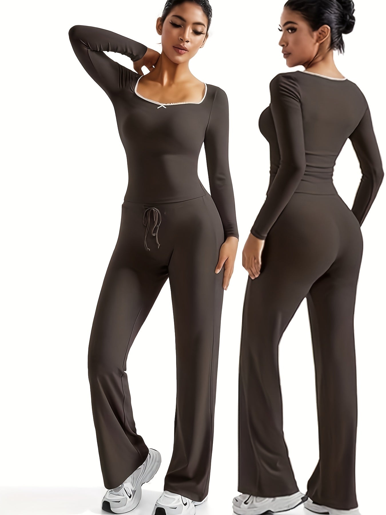 Women’s V-Neck Pants | Stretchy Fit | Comfortable Everyday Wear | Rayon Blend