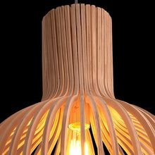 Handcrafted Wooden Pendant Light | Sustainable Wood Sphere Design | Adjustable Hanging Height | Warm Ambient Glow