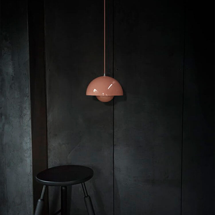 Dome Pendant Light | Nordic-Inspired Semicircle Design | Metal Construction | Adjustable Suspension Cord