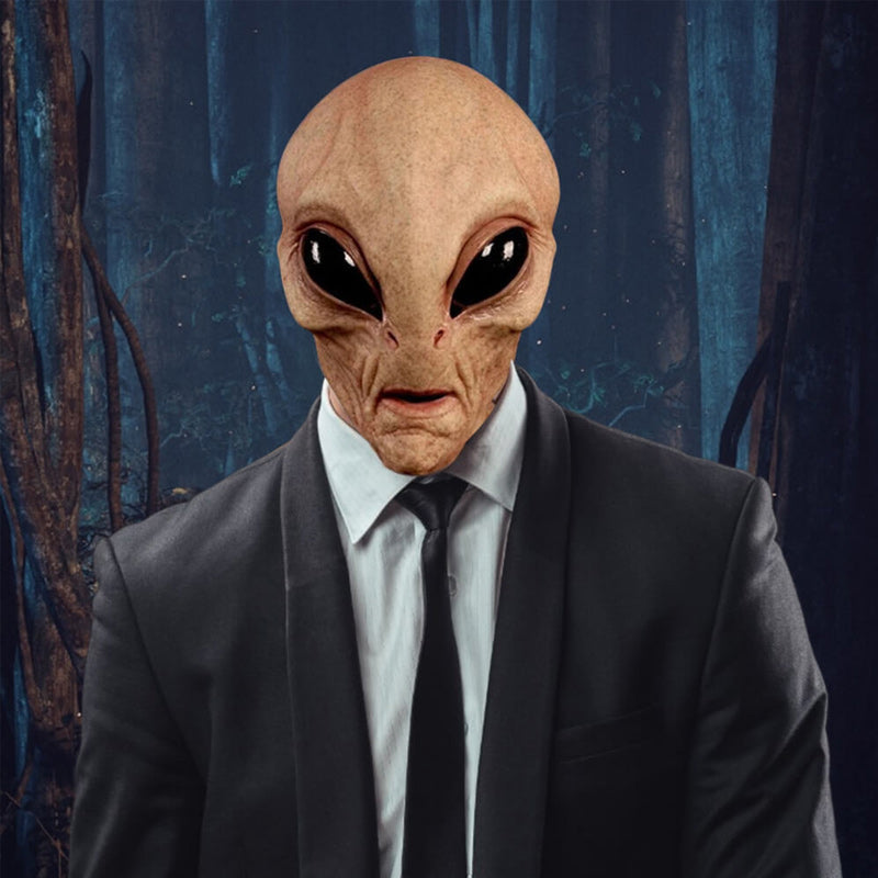 Hand-Painted Realistic Alien Face Mask Breathable Halloween Costume