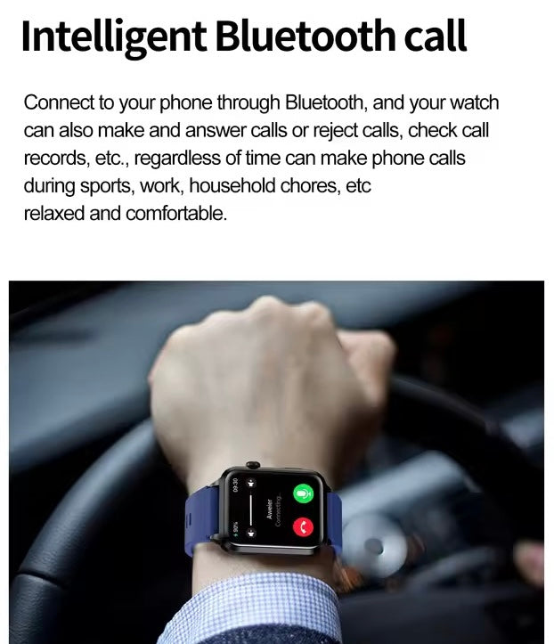 AMOLED Smartwatch with Heart Rate Monitor, Blood Pressure, SOS Alert, IP68, Bluetooth Calling