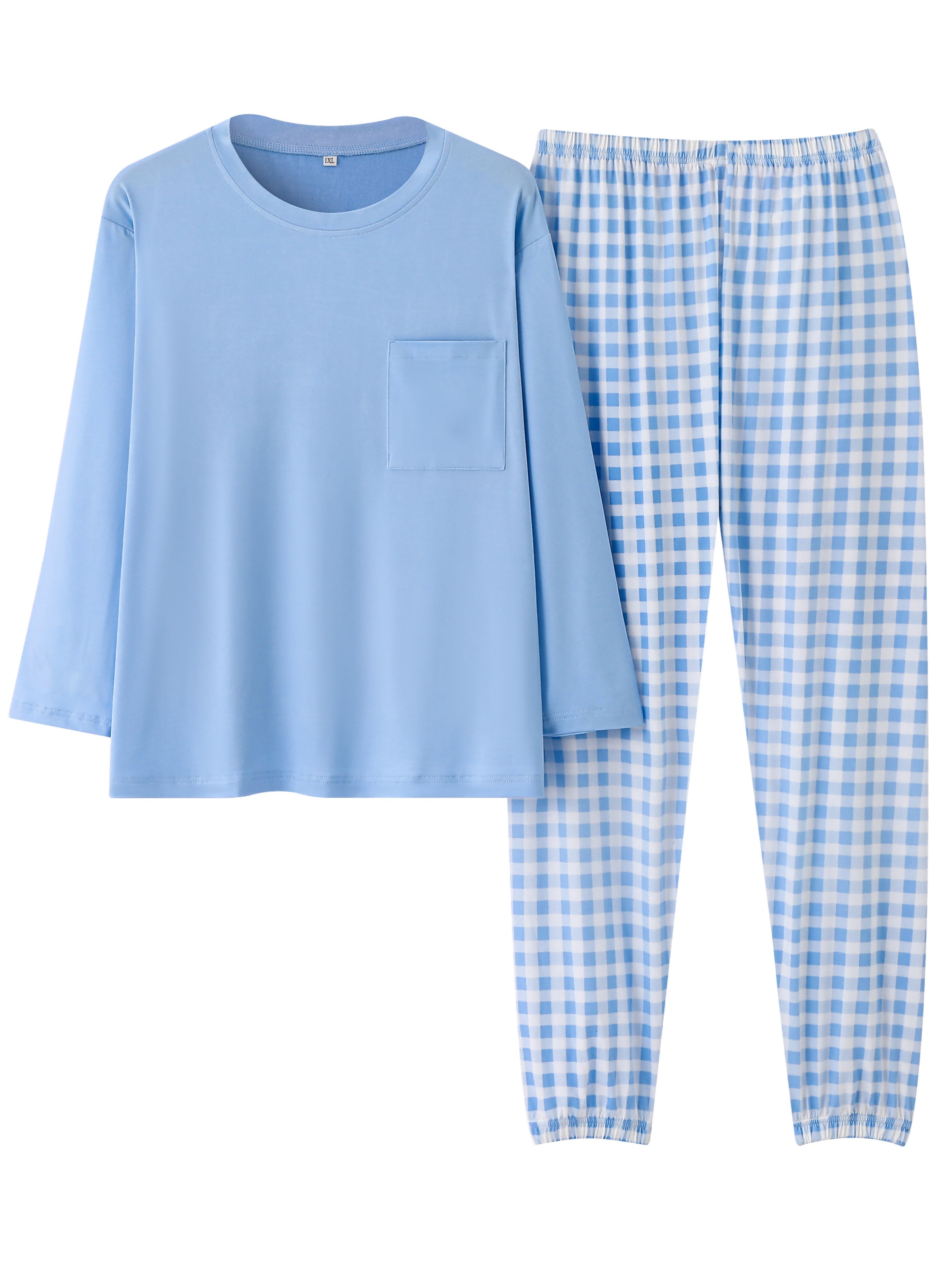 Plus Size Pajama Set | Long Sleeve | Comfortable Stretch Fit | Polyester