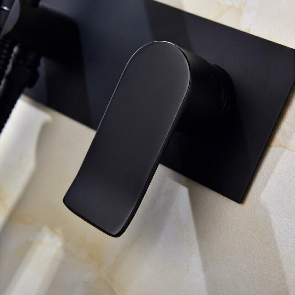 Handheld Brass Bidet Spray with Hot and Cold Mixer - Wall Mounted, Matte Black