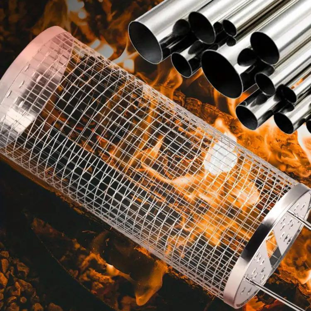 Round BBQ Grilling Basket Made of Stainless Steel