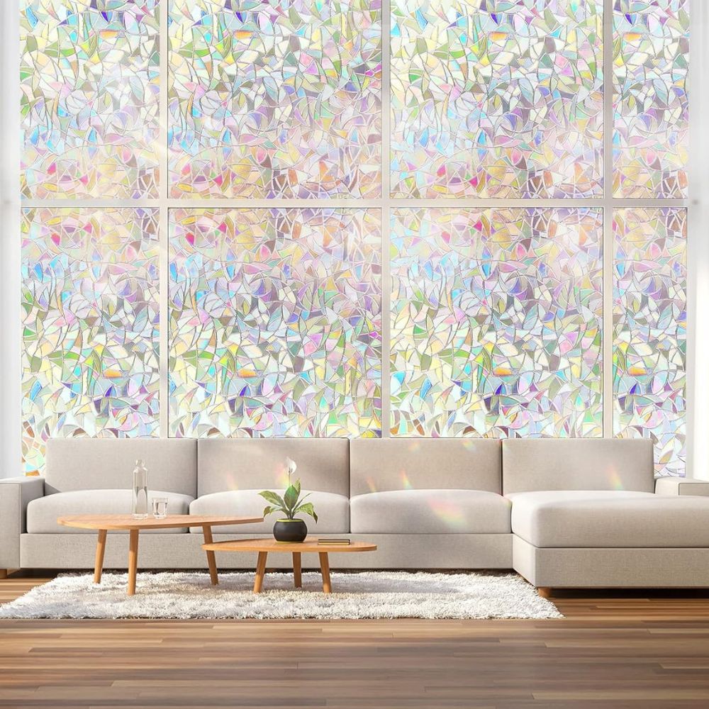 Privacy Film with Stained Glass Effect – Decorative Rainbow Design