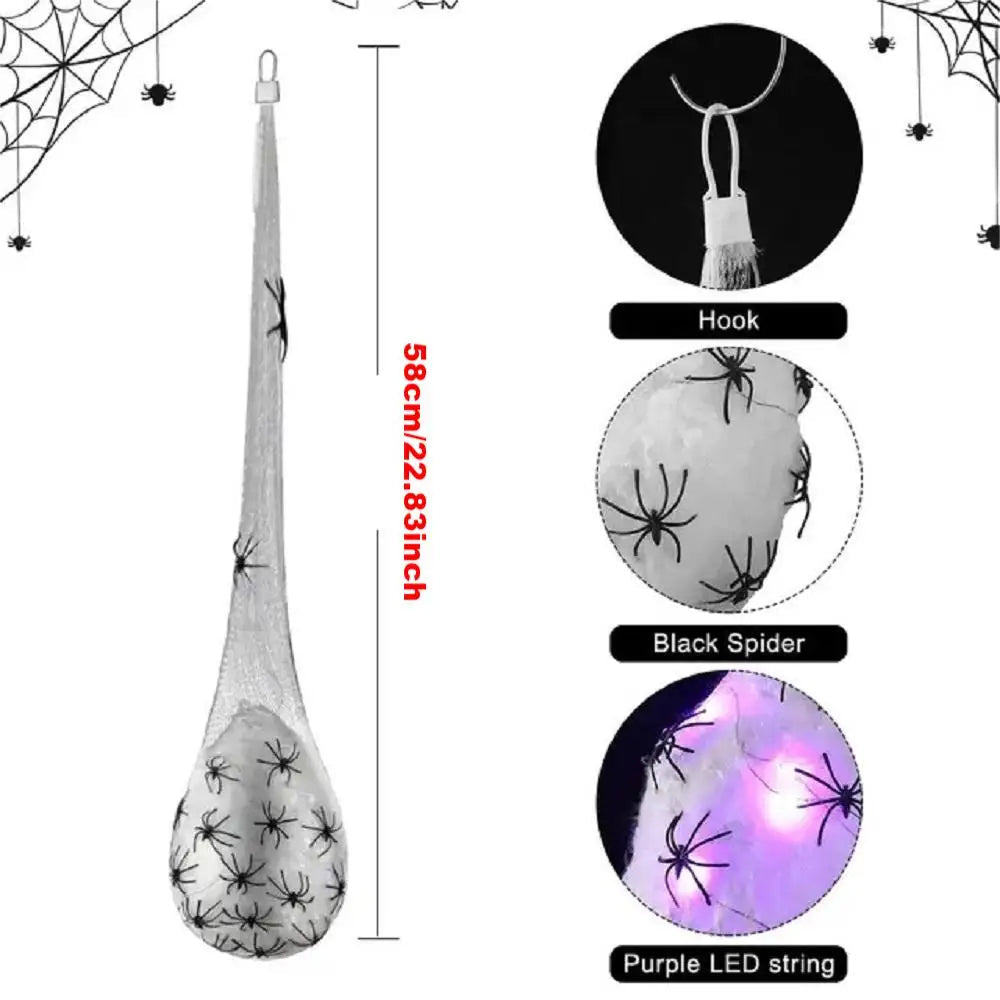 Hanging Prop for Halloween - Illuminated Spider Egg Sacs Decoration