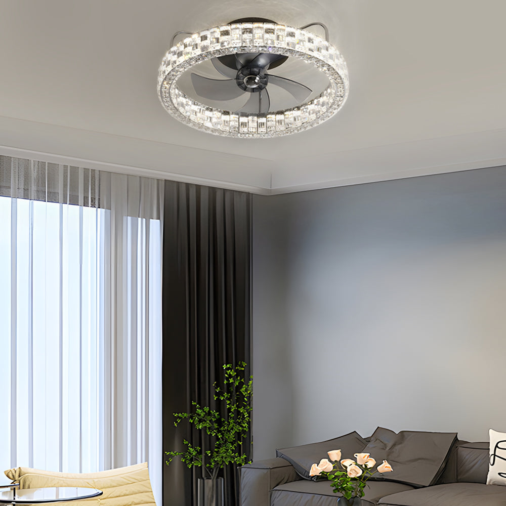 23.6-in Taavita LED Lighting Low Profile Semi-Enclosed Ceiling Fan
