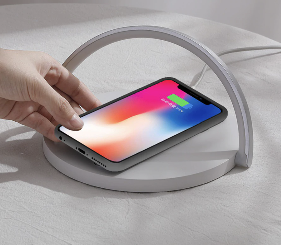 Wireless Charging Bedside Lamp with LED Light