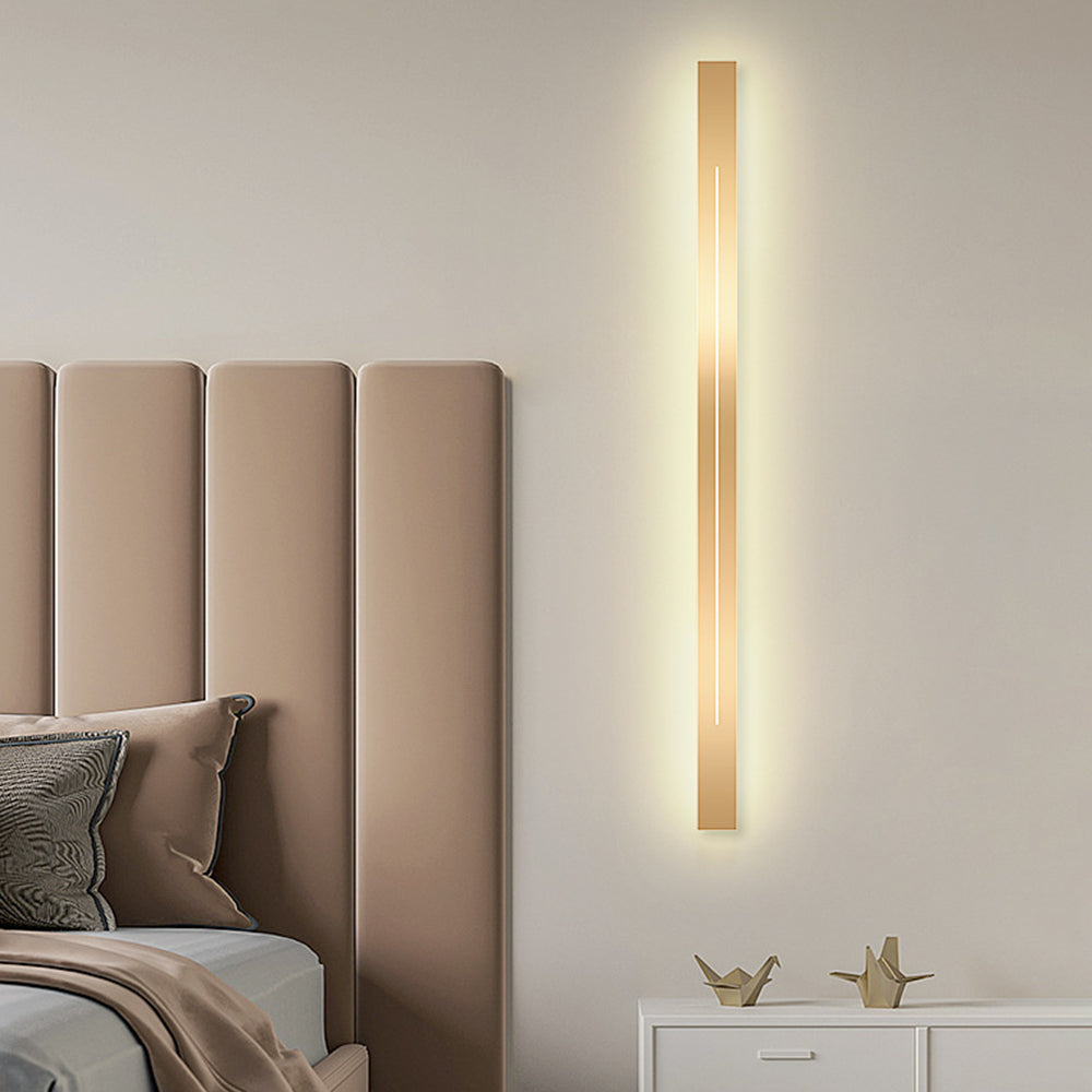 Taavita | Modern Linear LED Wall Lamp Black/Gold Acrylic Bathroom