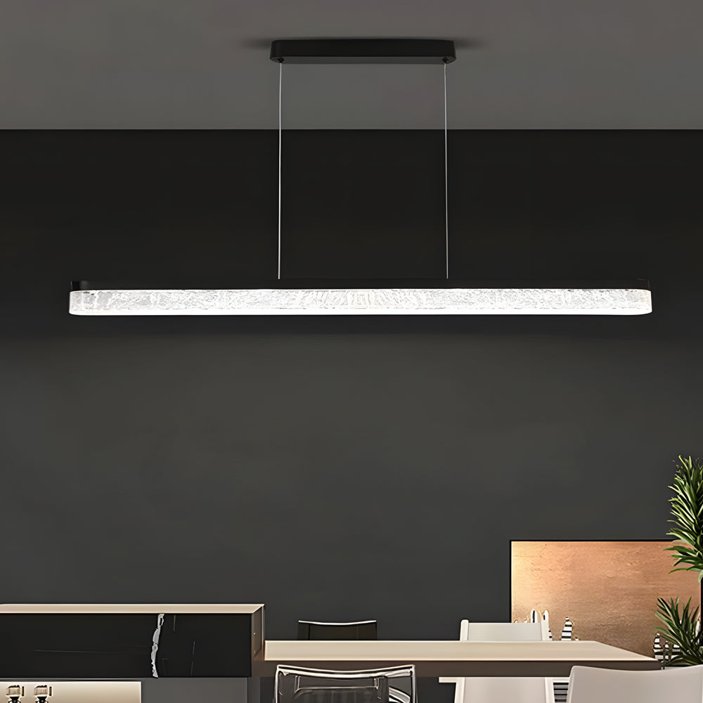 1 Light 47.24-Inch Dimmable Black Linear Pendant Light Island Light