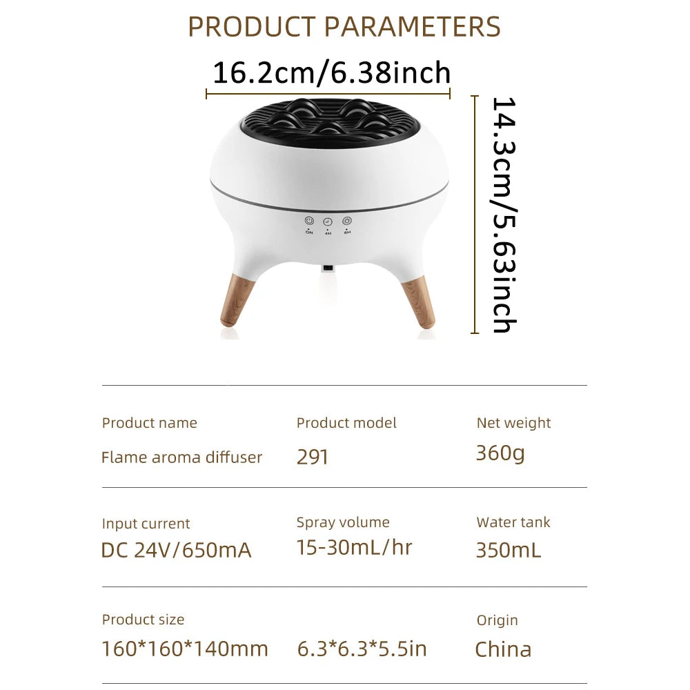 Fluid Motion Aroma Mist Diffuser with LED Lighting