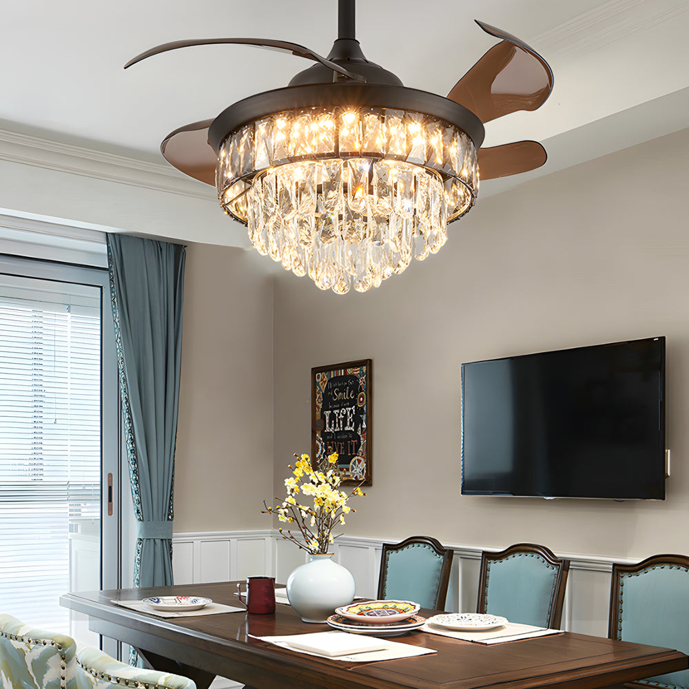 20'' Indoor Taavita Retractable Blades Ceiling Fan with LED Lights