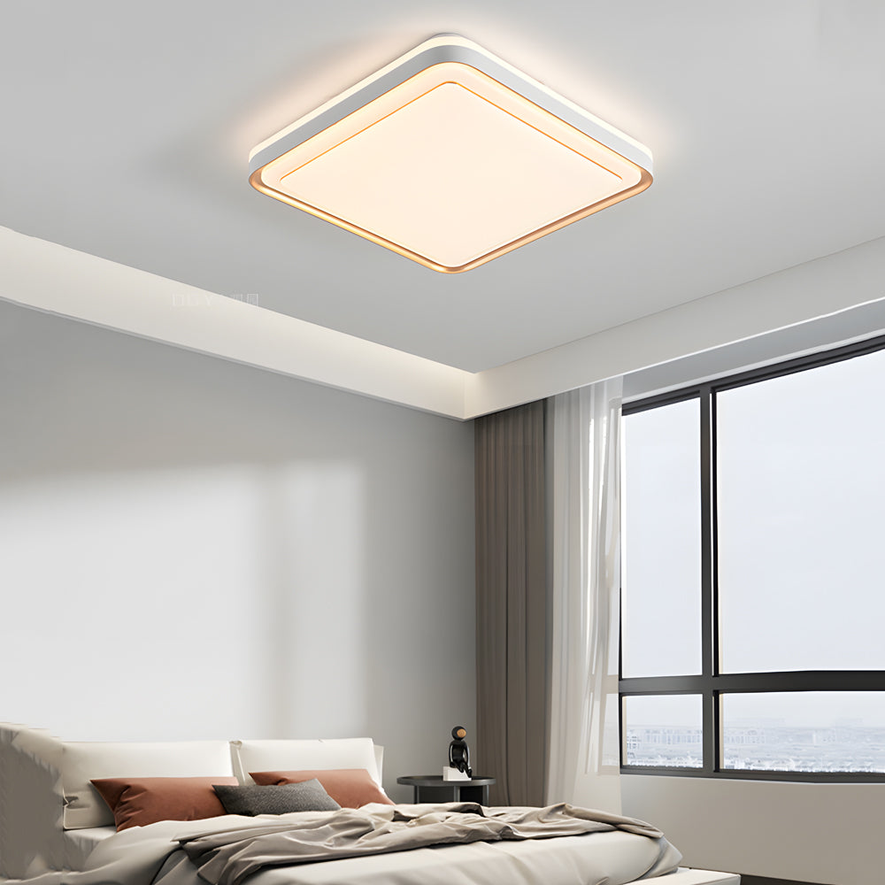 1-Light Geometric Rectangular LED Flush Mount Ceiling Light by Taavita