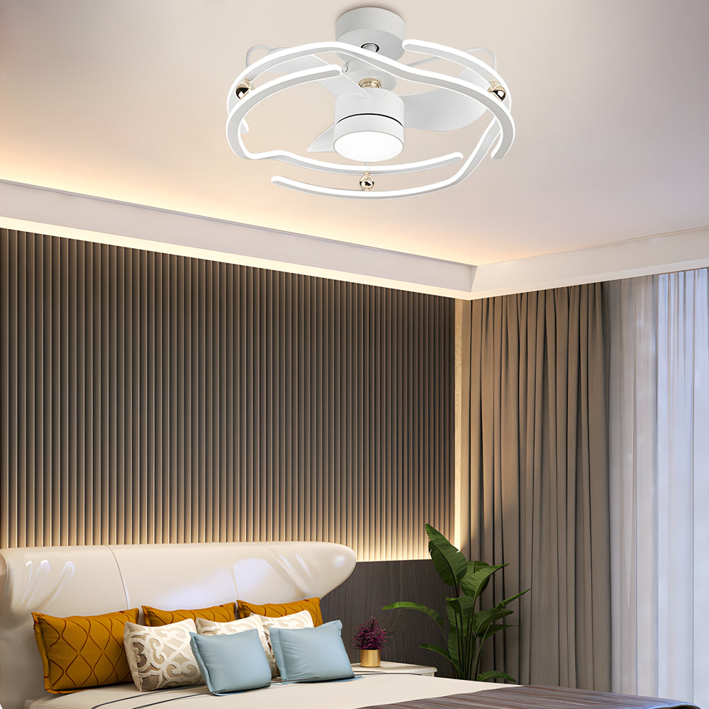23.6’’ Low Profile Ceiling Fan with Remote and Dimmable Light