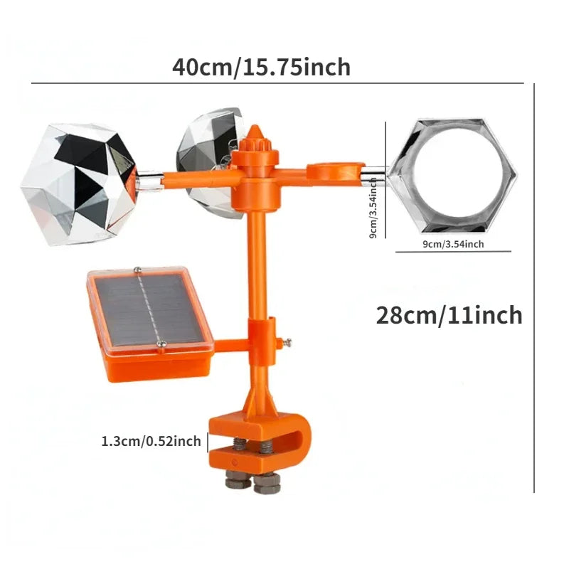 Solar Powered Bird Repeller with 360 Degree Reflective Design