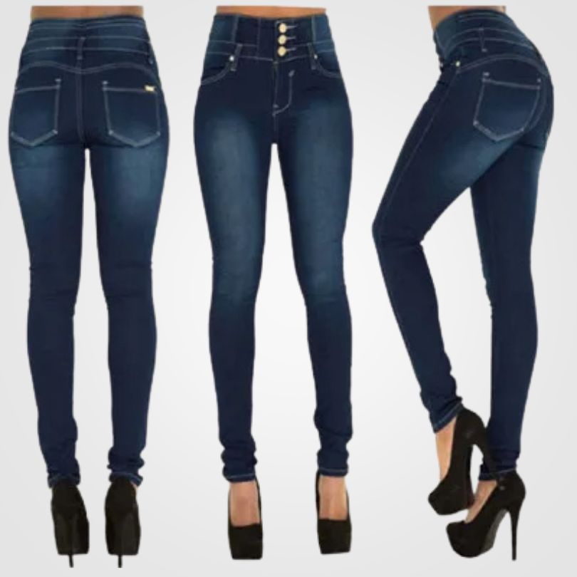 Women’s Skinny Jeans | High-Waisted Slim Fit | Denim & Polyester Blend | Comfortable Chic Design