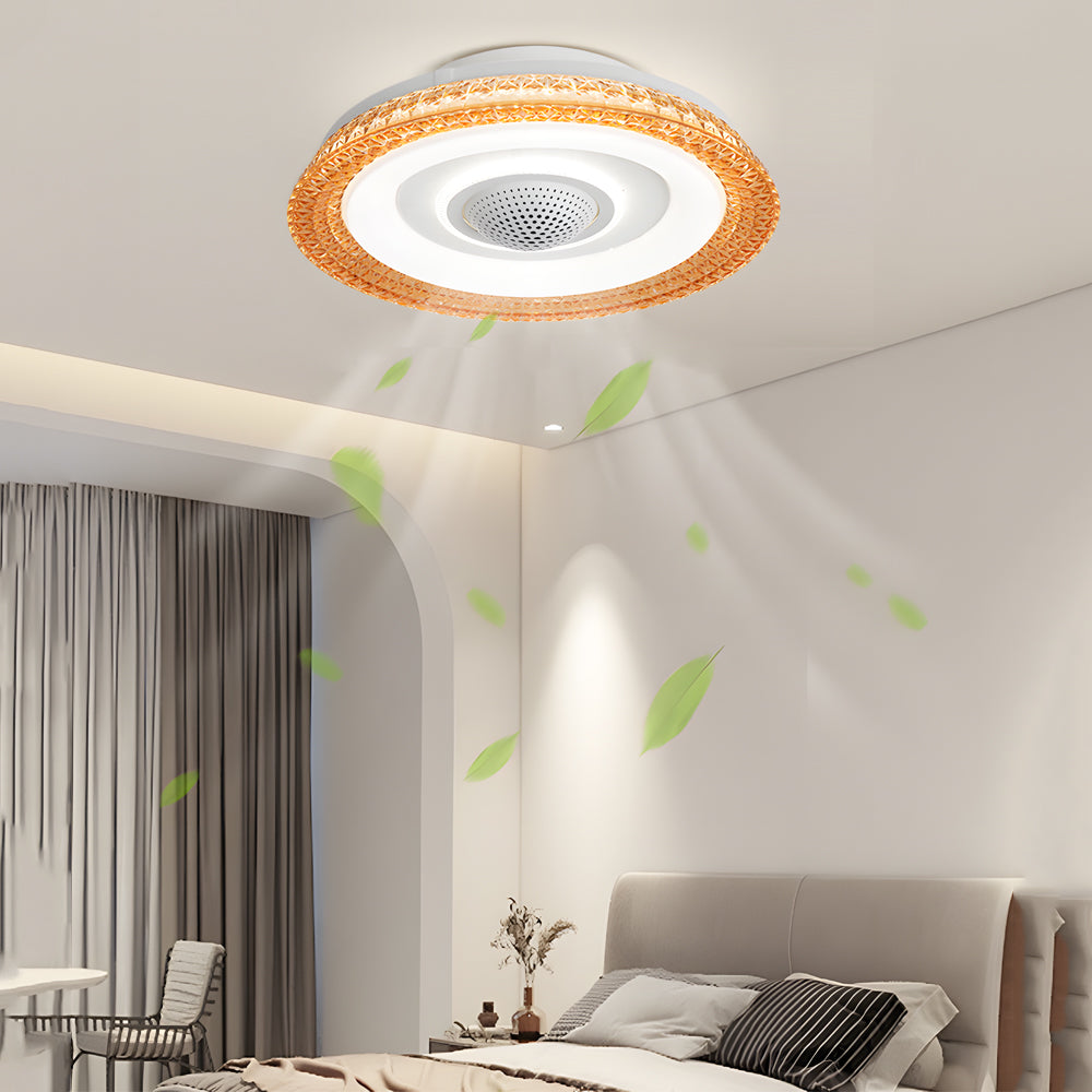 20 in. W Bladeless Smart Ceiling Fan with Remote, 6-Speed, and Dimmable LED Indoor Lighting