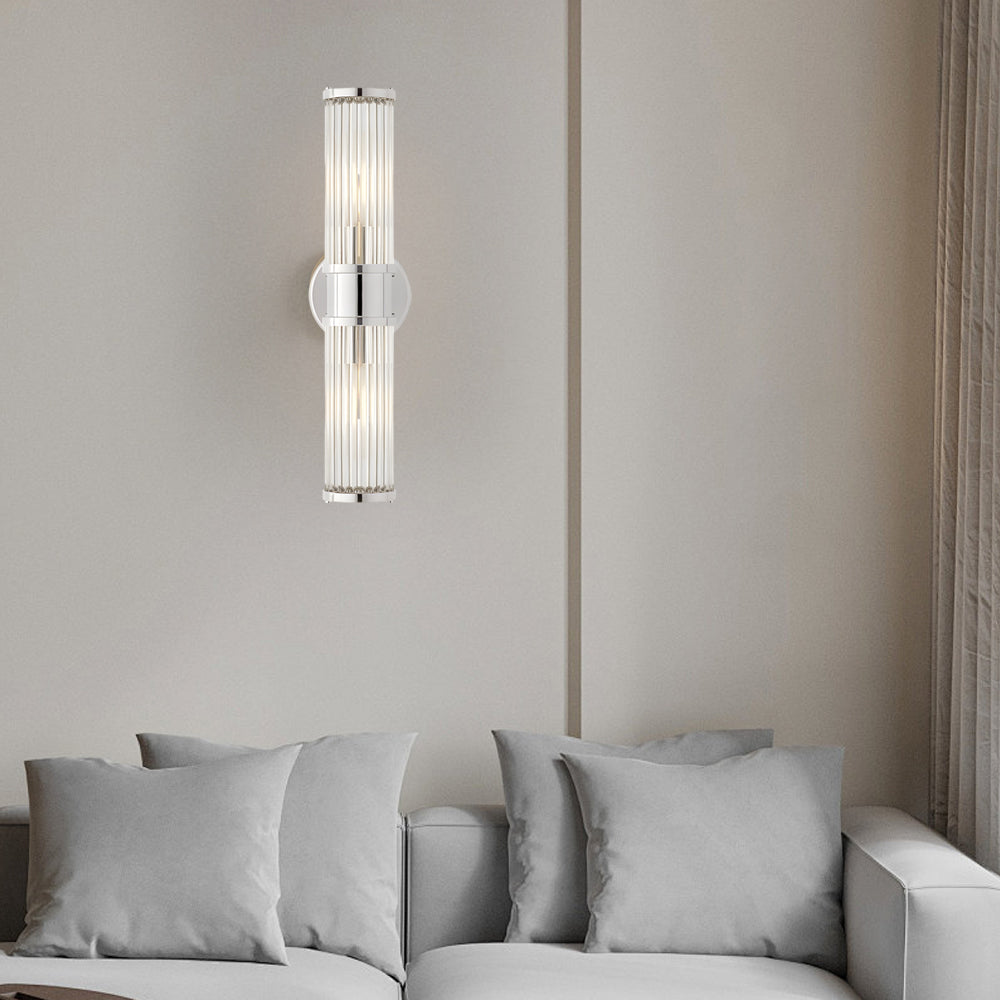 1/2-Light Modern Taavita Wall Sconce with Cylinder Clear Glass Shade