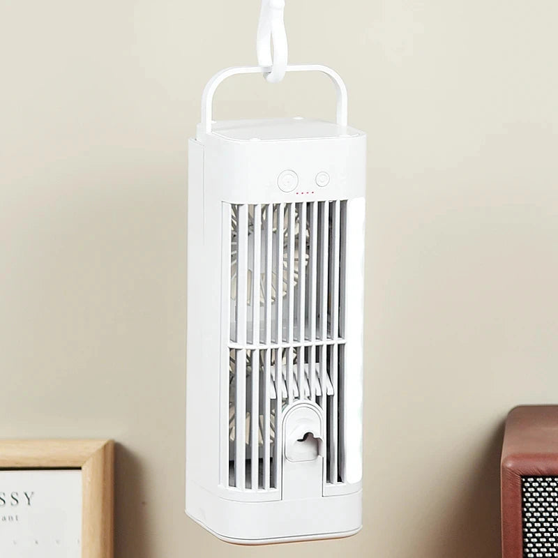 Desk Fan Air Conditioner with Spray Cooling – Compact and Portable