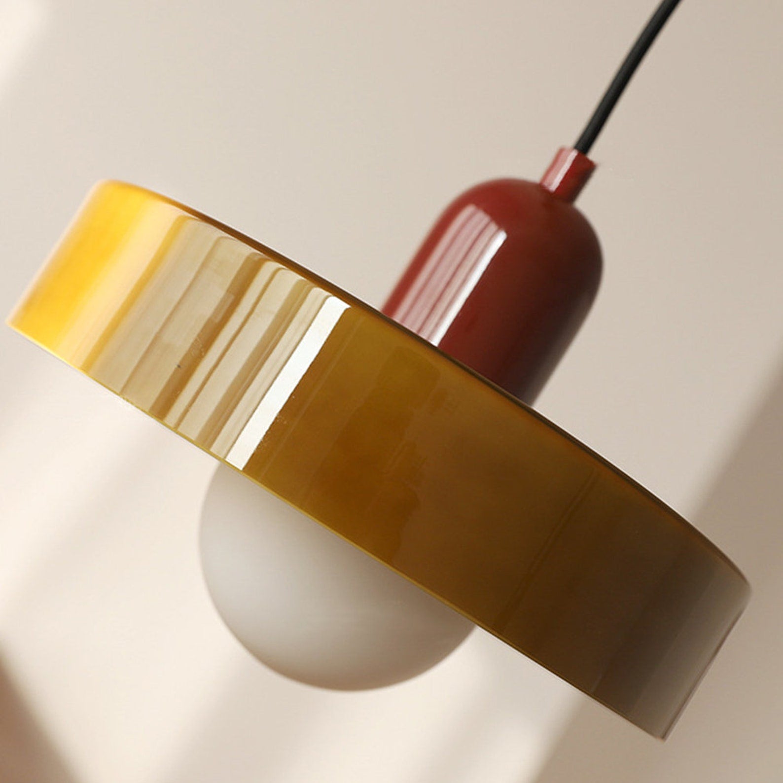 Pendant Lamp | Bauhaus Stained Glass Design | Glass Material | Adjustable Suspension