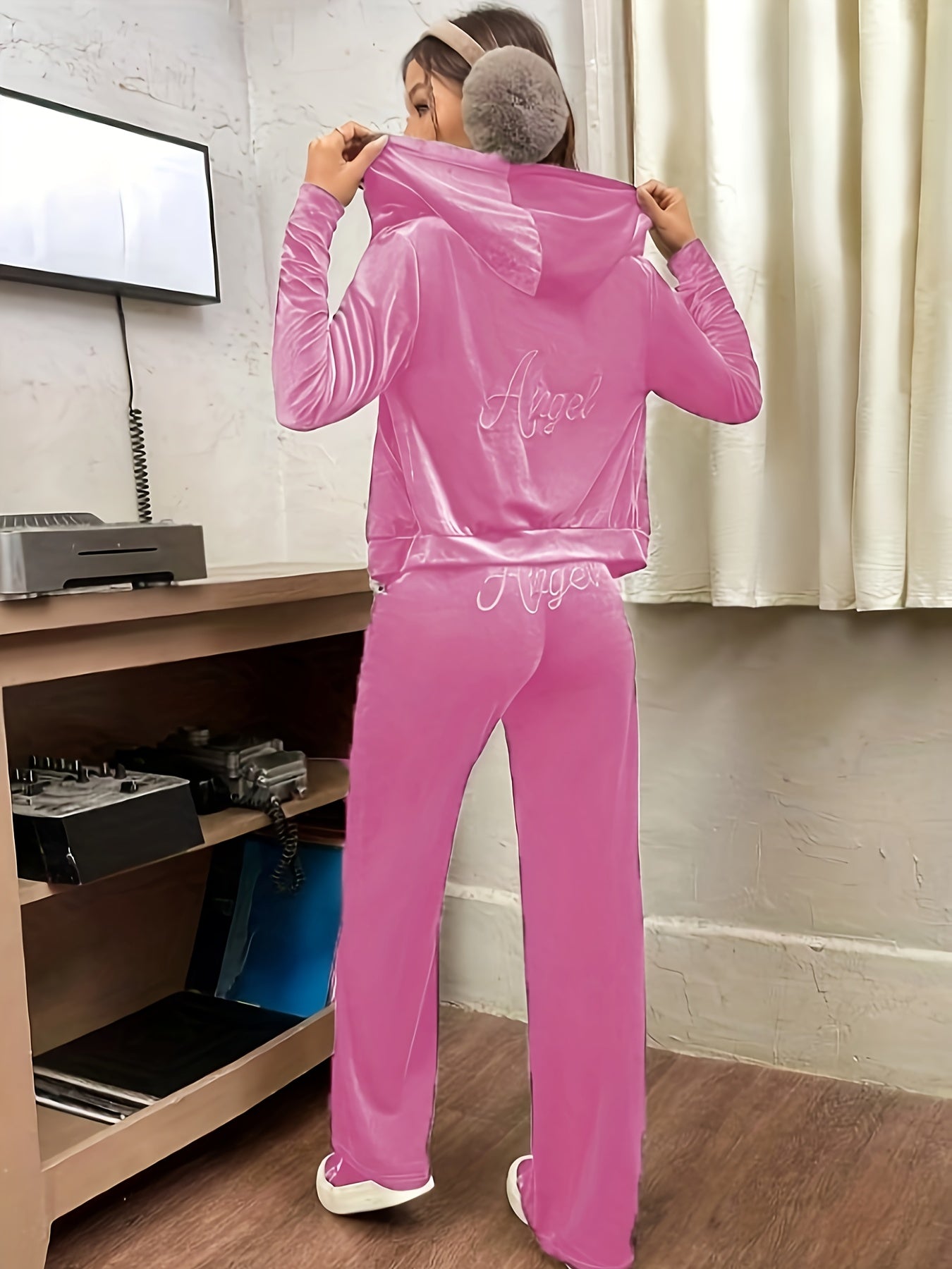 Velour Tracksuit Set | Embroidered Detail | Soft Stretch Comfort | Polyester Velour