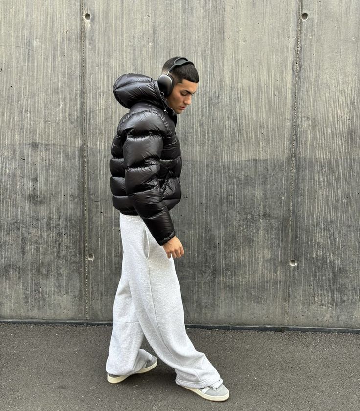 Men's Down Puffer Jacket | Hooded & Insulated | Cotton Blend Fabric | Adjustable Fit for Cold Weather