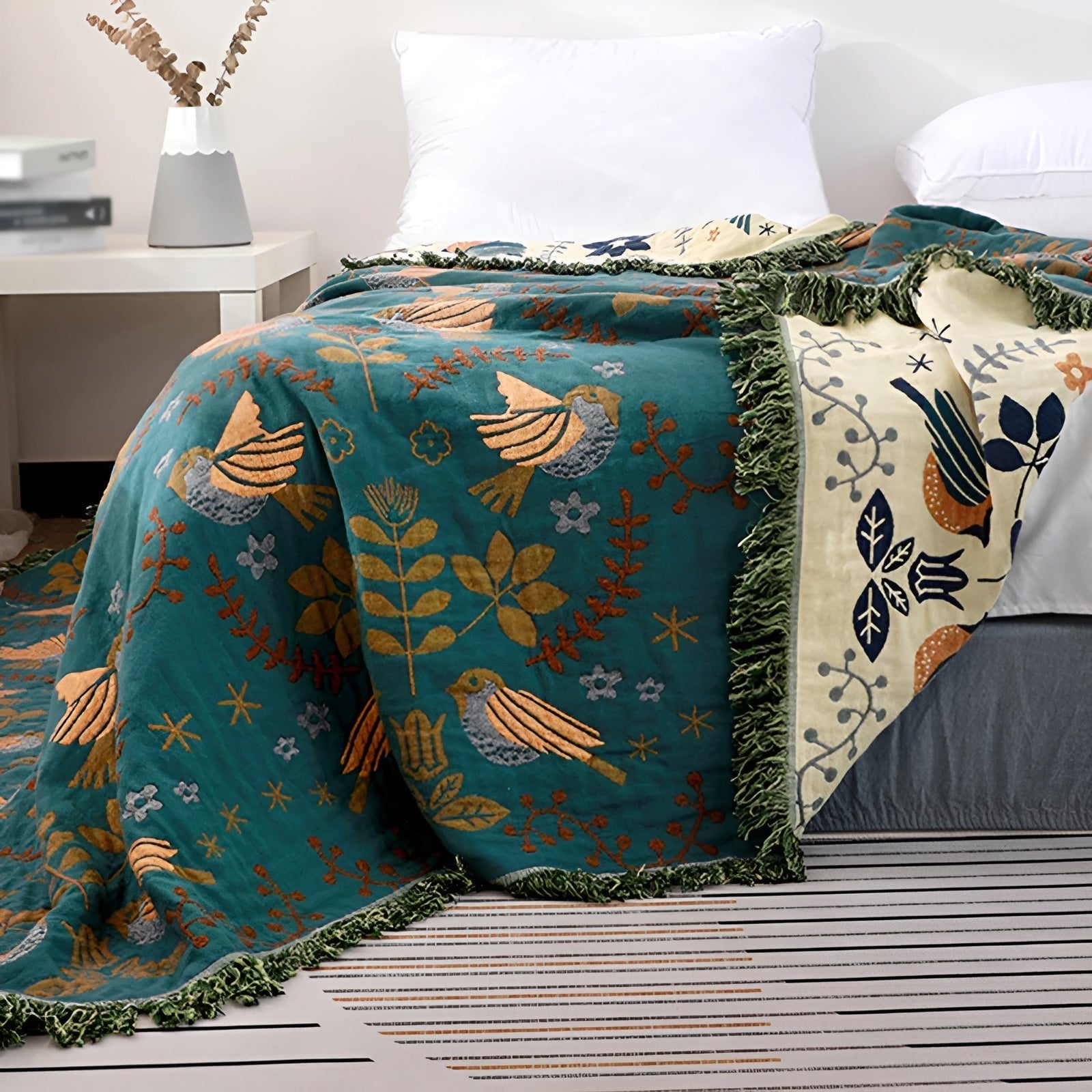 Boho Blanket | Reversible | Soft and Breathable | Cotton