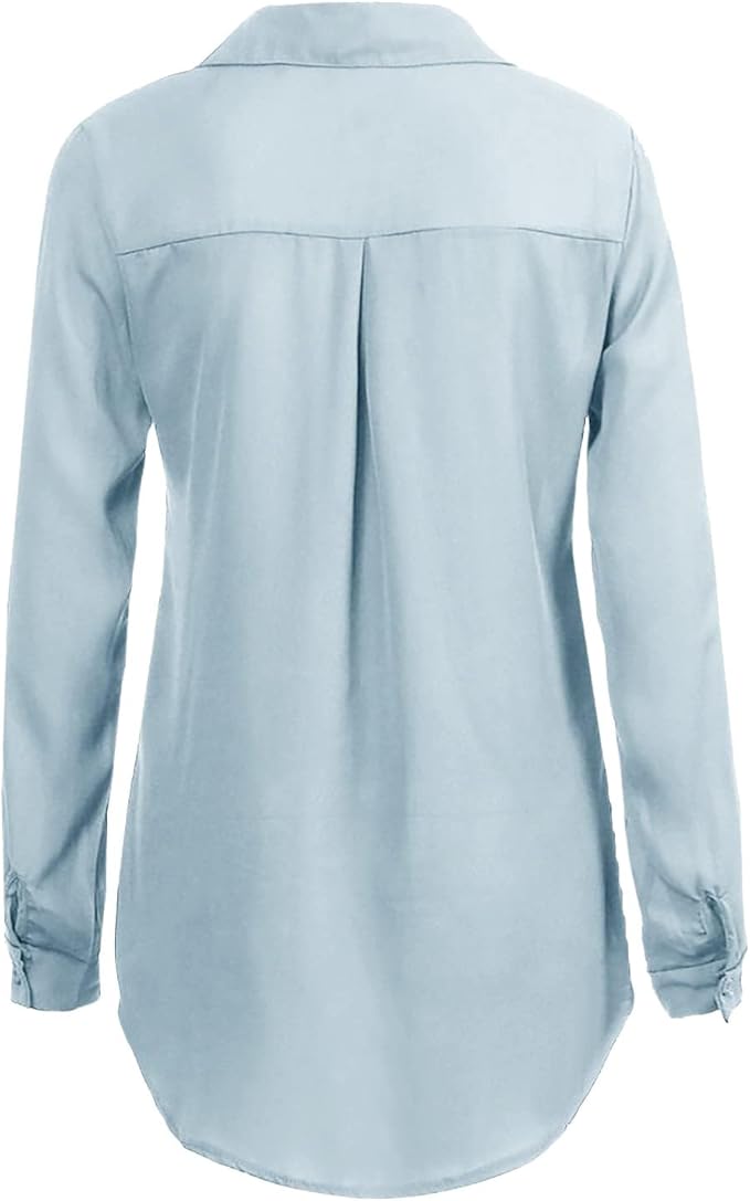 Women's Blouse | Elegant Chiffon Fabric | Versatile Long-Sleeve Design | Comfortable Fit
