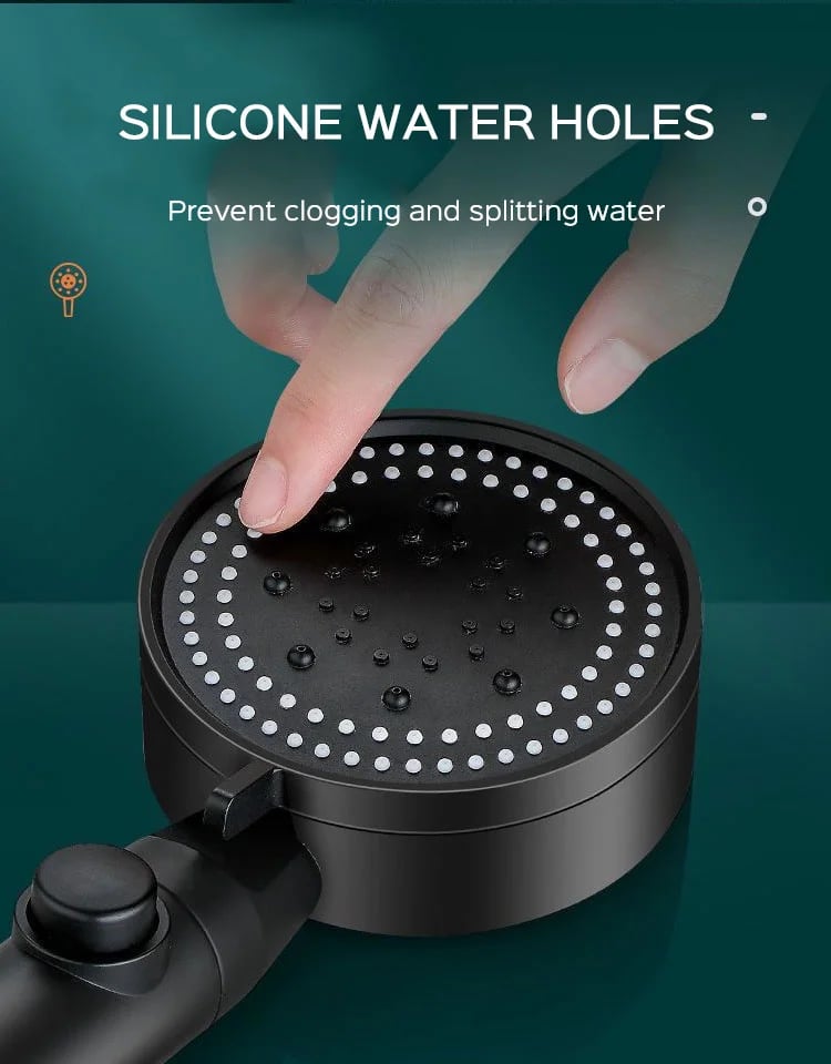 5 Spray Modes High-Pressure Showerhead with Self-Cleaning Feature