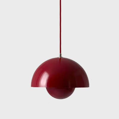 Dome Pendant Light | Nordic-Inspired Semicircle Design | Metal Construction | Adjustable Suspension Cord