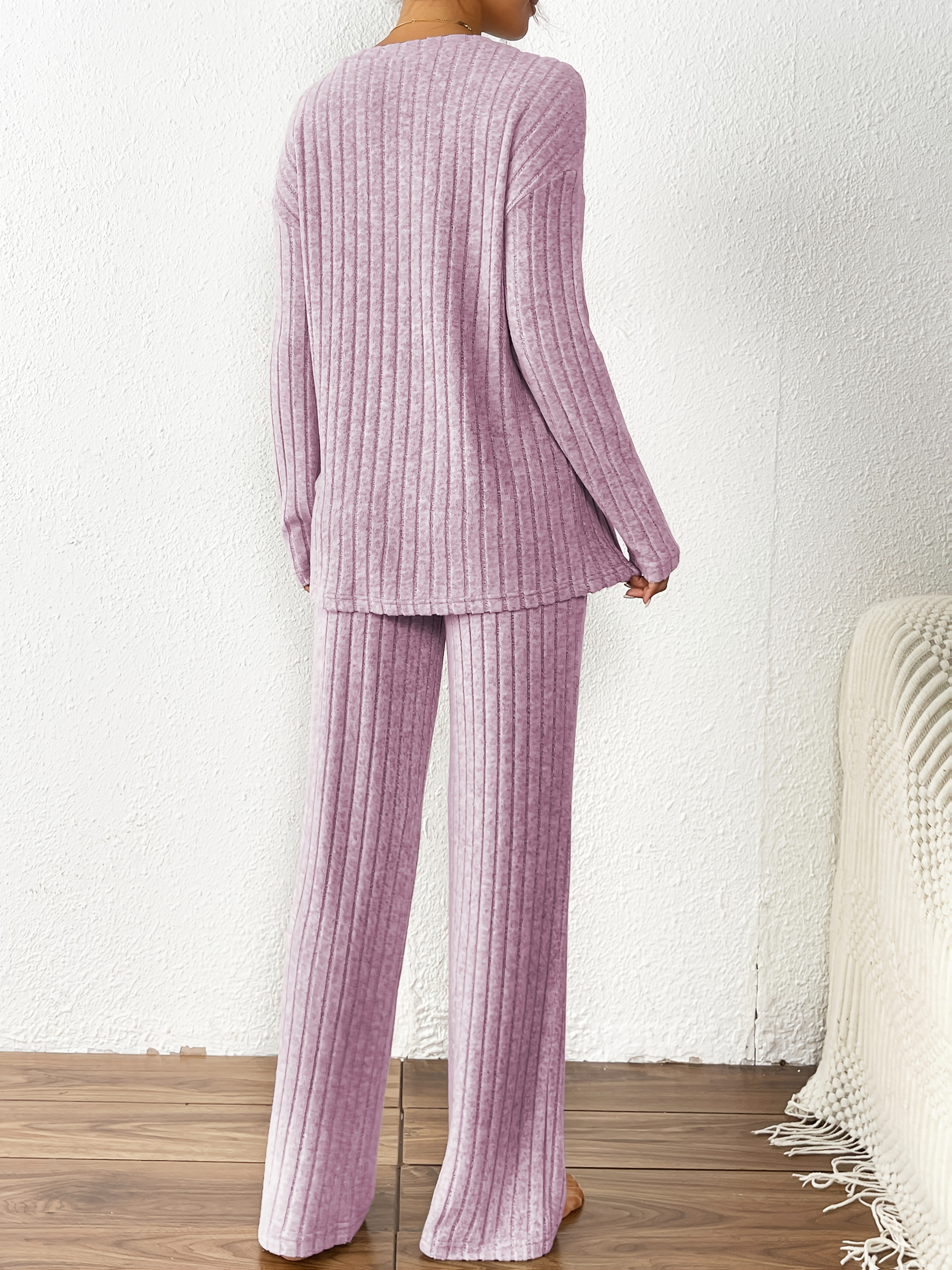 Women's Lounge Set | Ribbed Fleece | Cozy Everyday Comfort | Polyester