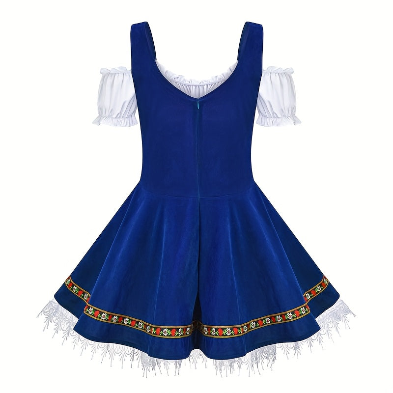 Women's Traditional Bavarian Oktoberfest Dirndl Dress with Embroidery