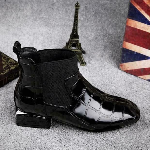 Women’s Ankle Boots | Black Leather Block Heel | Non-Slip Rubber Sole | Durable Comfort