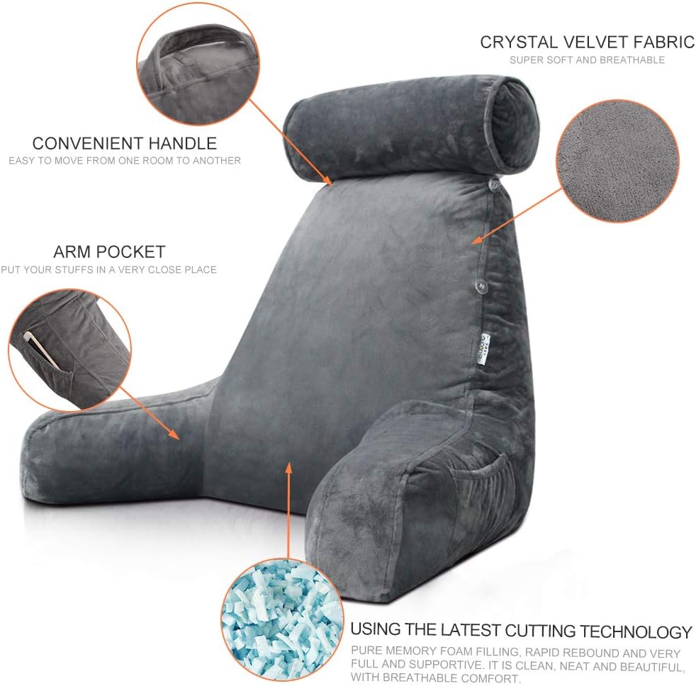 Armed Reading Pillow for Bed