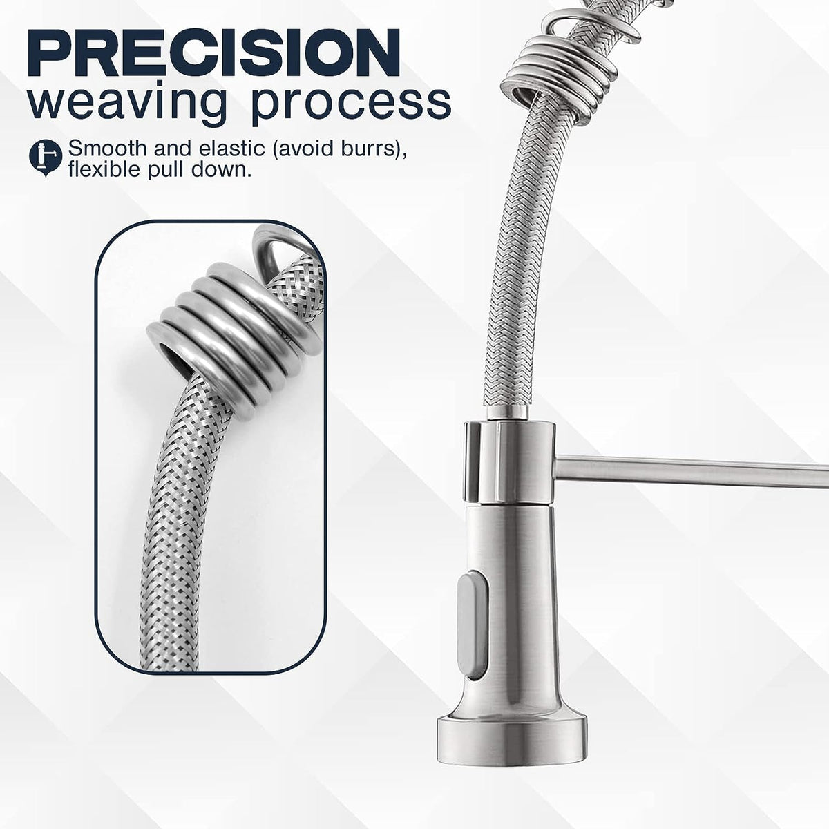 Pull-Down Sprayer Kitchen Faucet with Single Hole Design