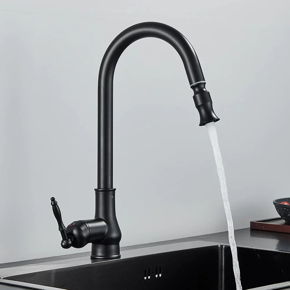 Classic Brass Kitchen Tap with Flexible Swivel Spout